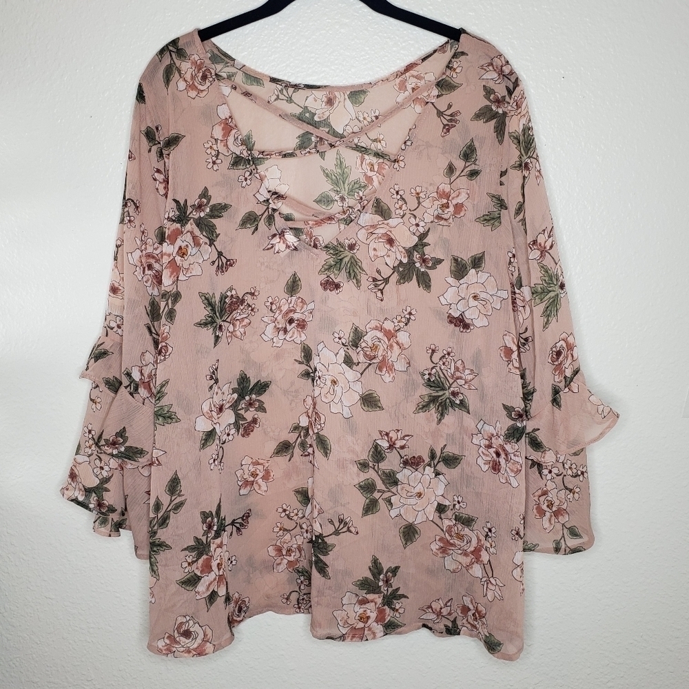 Torrid Chiffon Strapy Back Ruffle Blouse - Picture 5 of 8